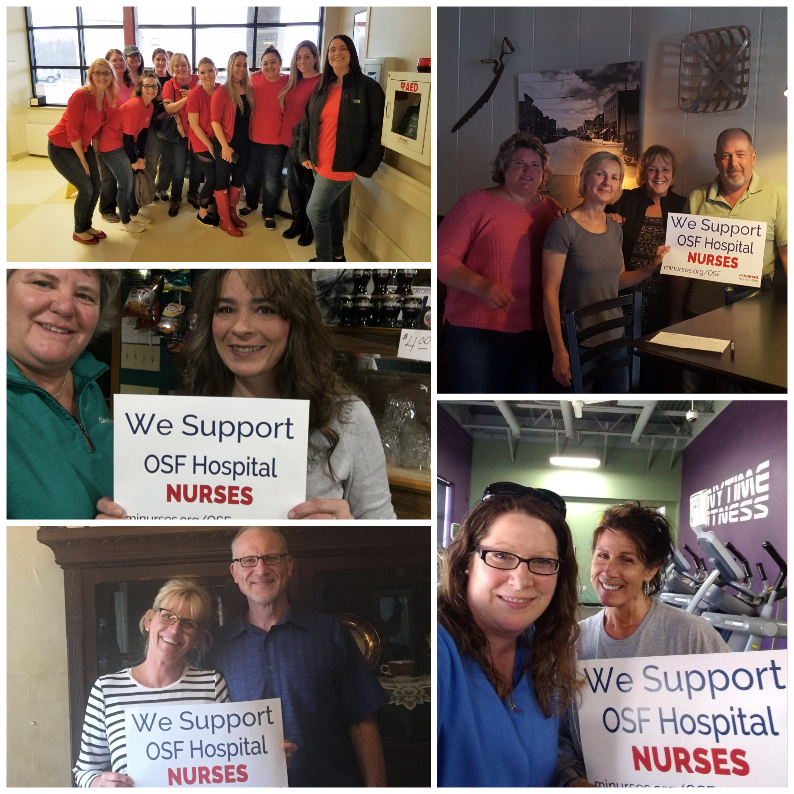 OSF St. Fracis Nurses join supportive members of the Escanaba community!